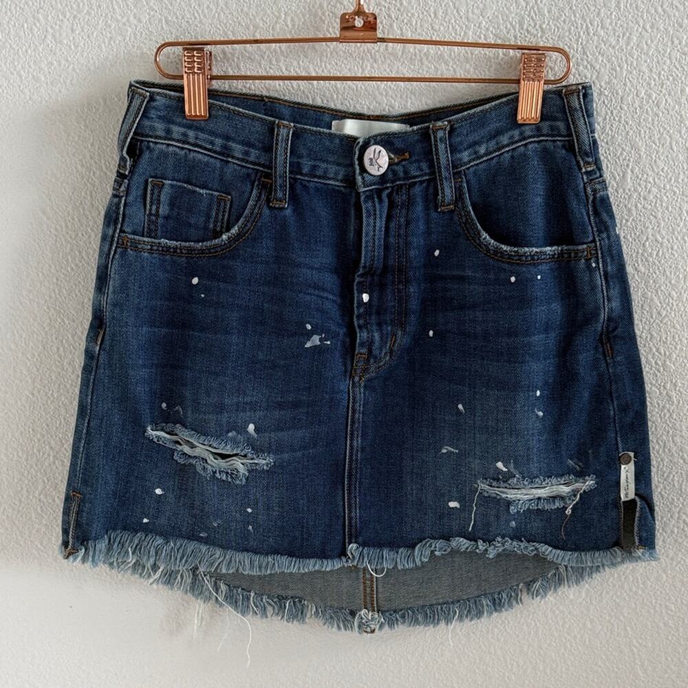 One Teaspoon High Waist 2020 Mini Distressed Denim Mini Skirt 27
